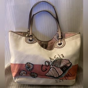 Authentic Coach canvas and leather tote